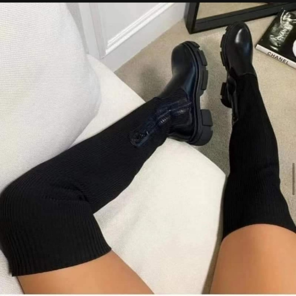 Thigh High Knitted Sock boot - Picture 2 of 2